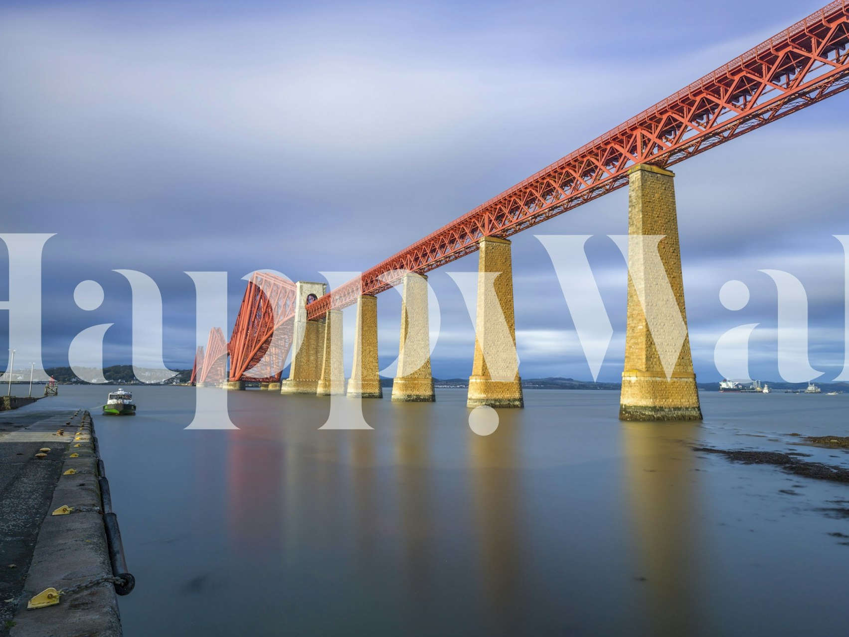 Firth of Forth Rail Bridge wall mural in dusk lighting