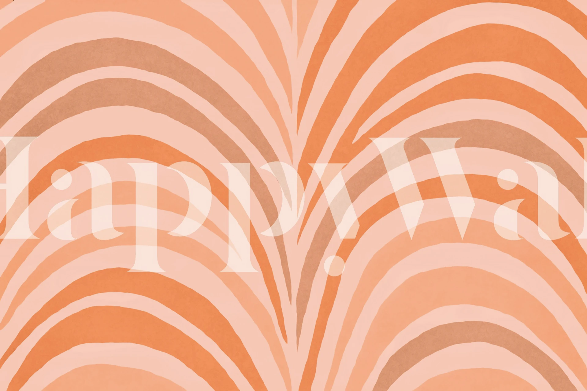Warm tangerine peach bow shapes abstract wallpaper