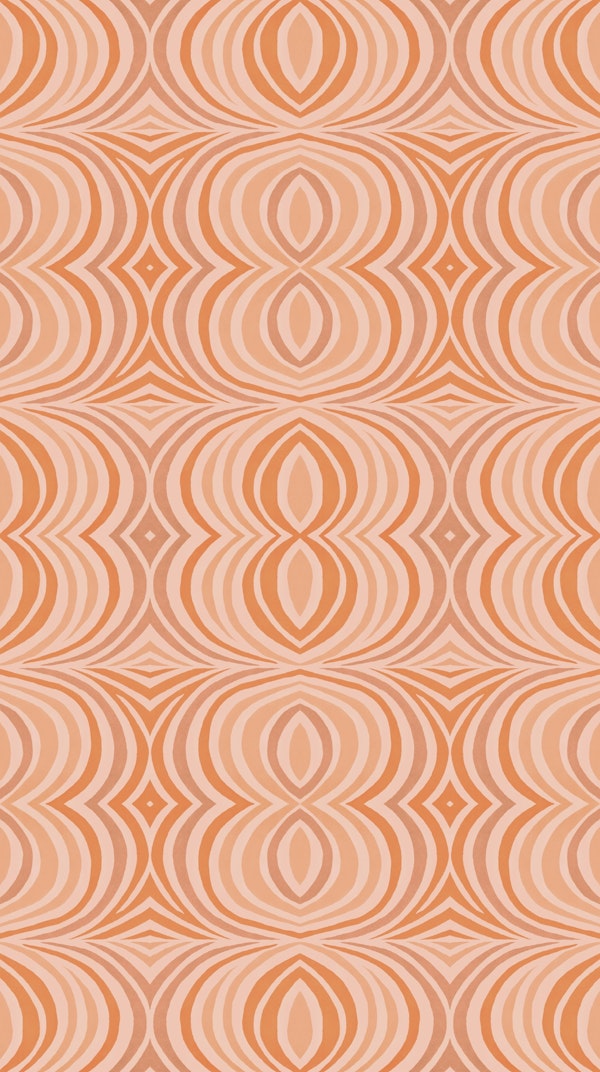 Retro Shape Pattern Tangerine Flow