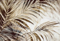 Midnight Jungle Palm Cove Brown Foliage papel de parede