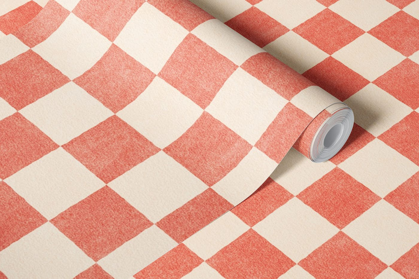 CHECKER - 001 - Guava wallpaper roll