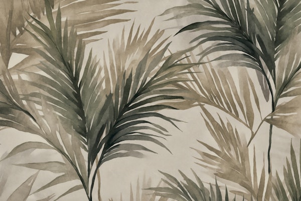 Tropical Palm Fronds Olive Green