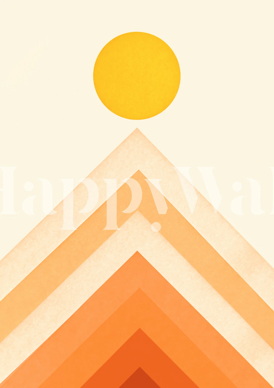 Mountainscape - Yellow wallpaper in a room