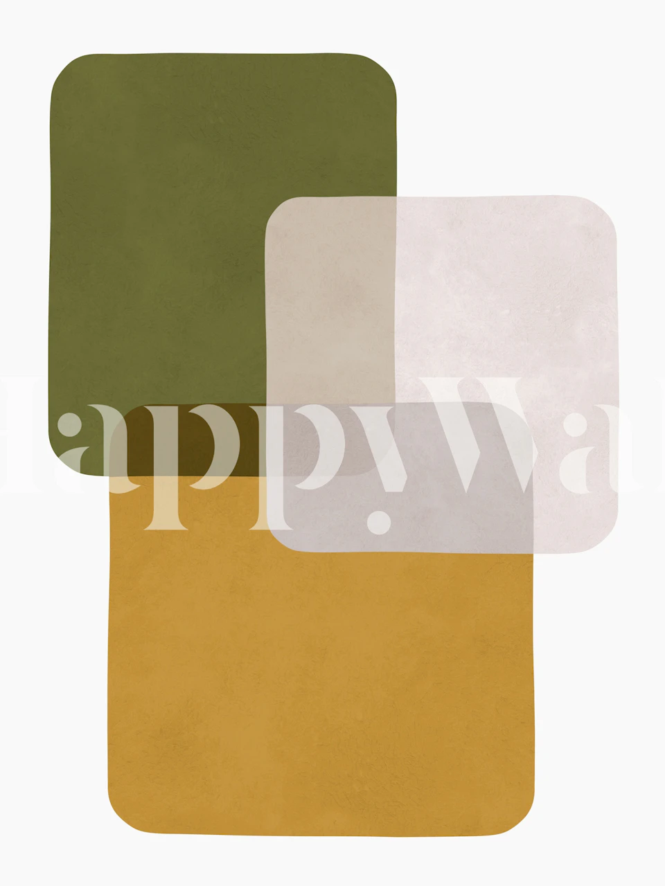 Geometric shapes in green, yellow, and white wallpaper