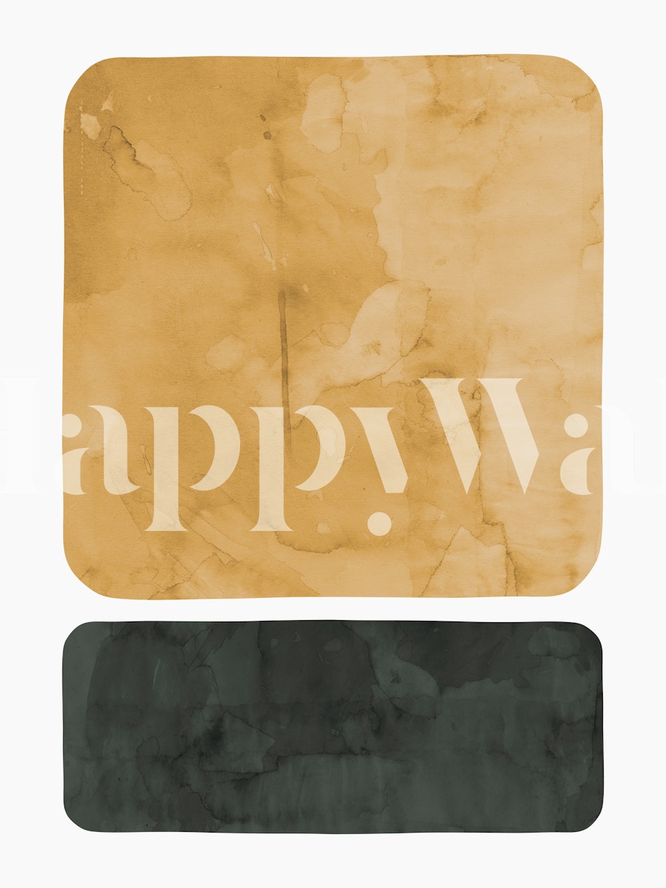 Yellow and dark green abstract watercolor wallpaper