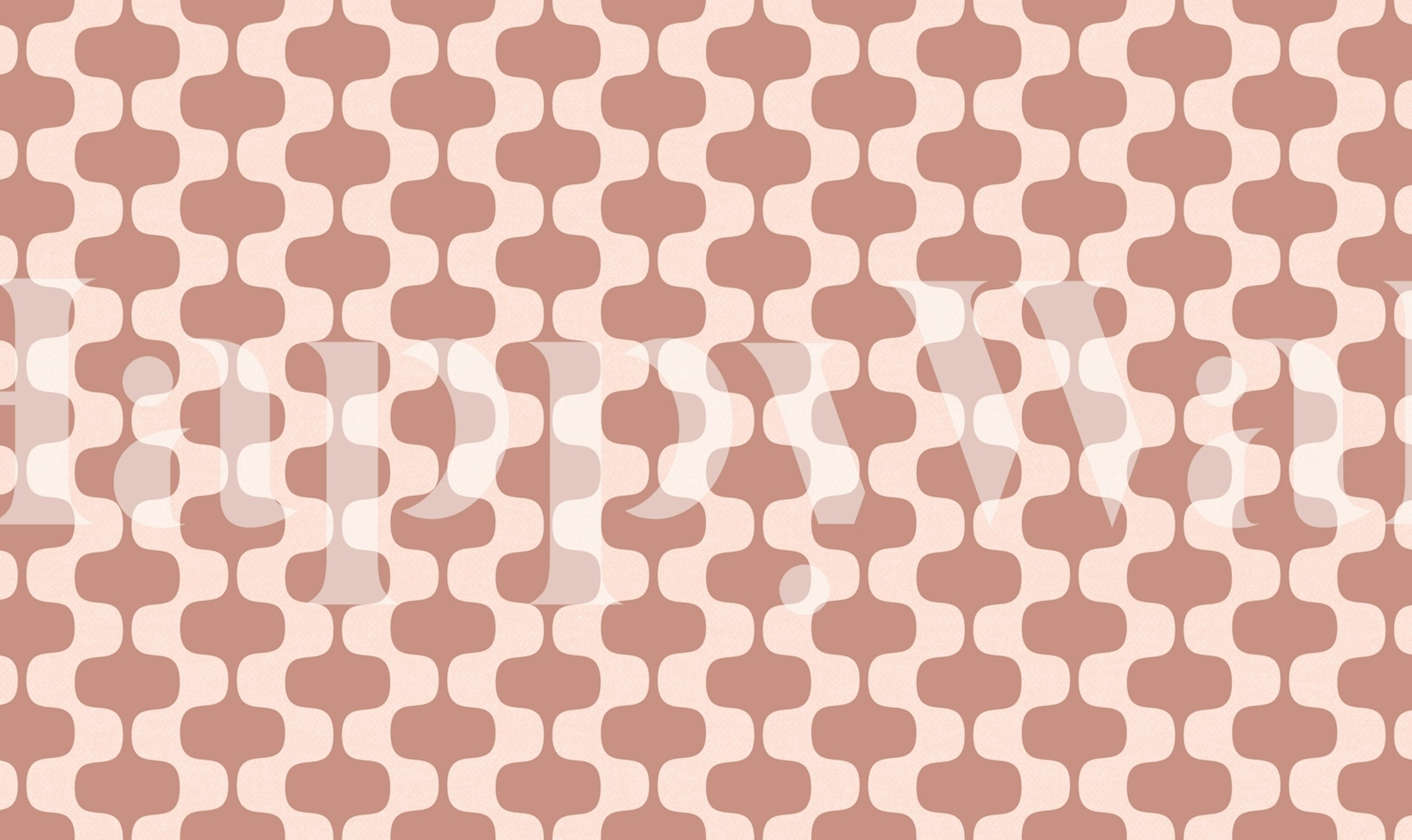 Bold Luxury Wave Stripes Tan Pink carta da parati nella stanza