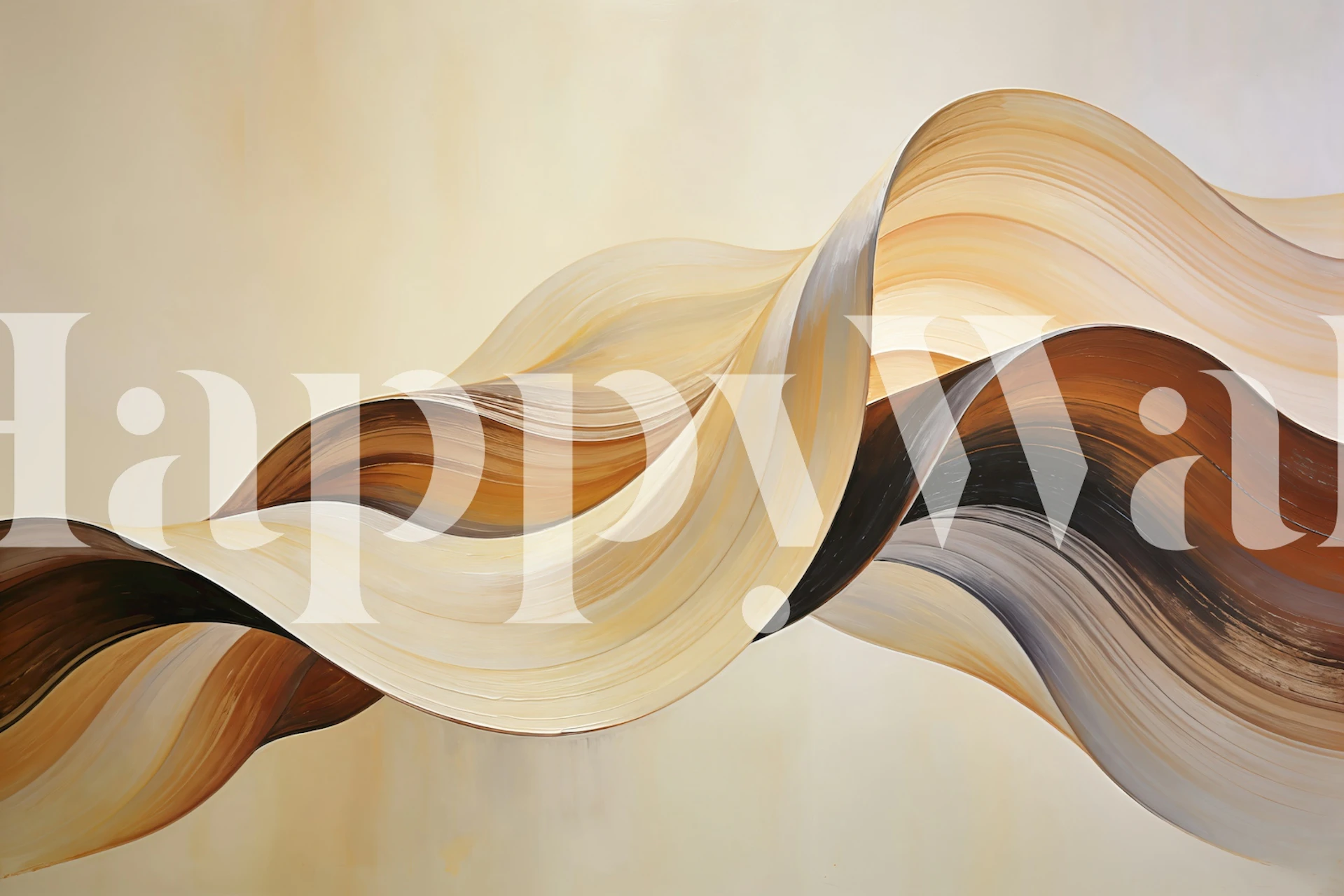 Delicate Luxury Wave Stripes behang in een kamer