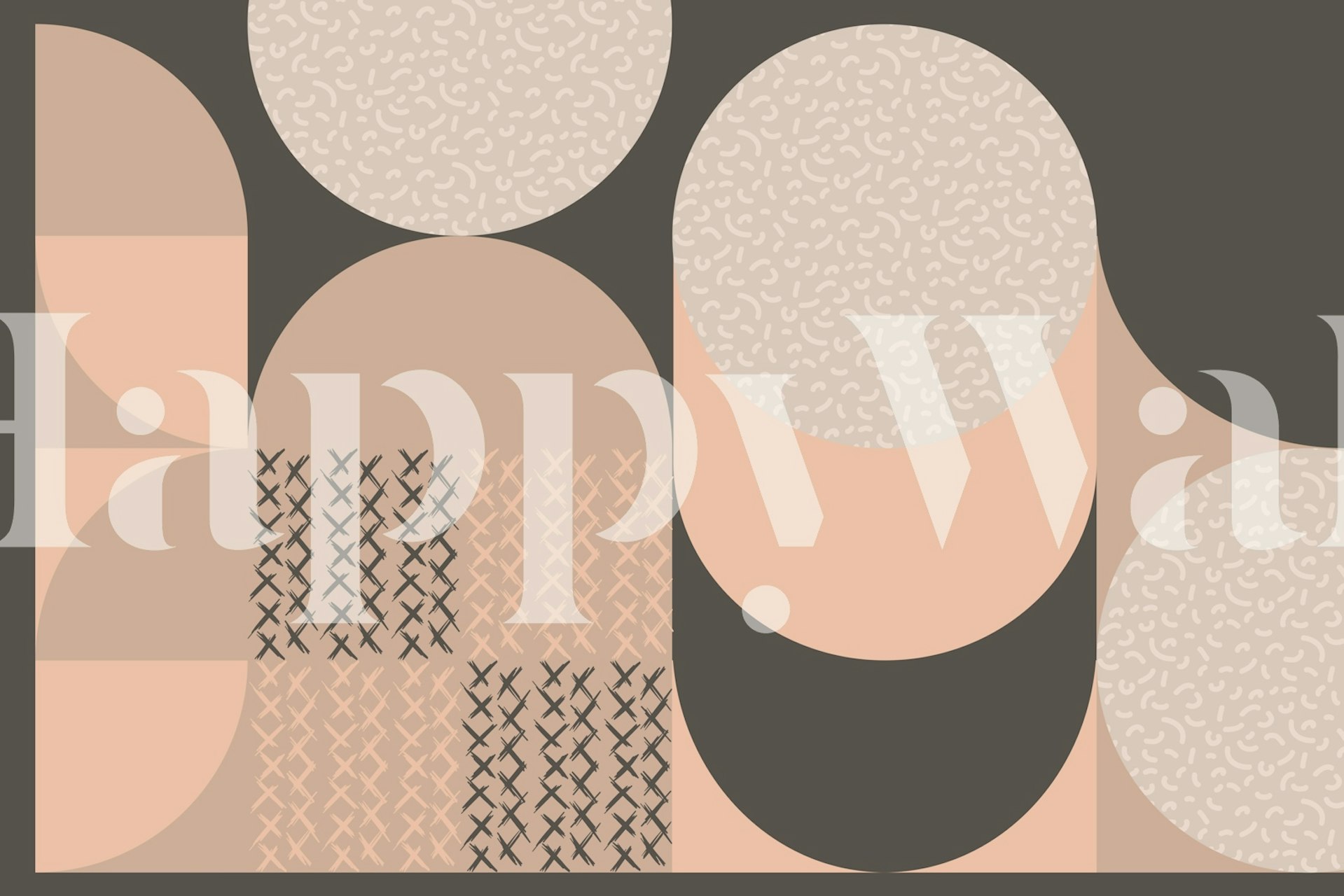 70s retro pattern wallpaper in a room