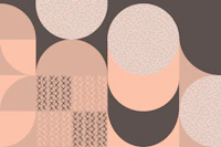 70s Retro Pattern Circle Geo carta da parati