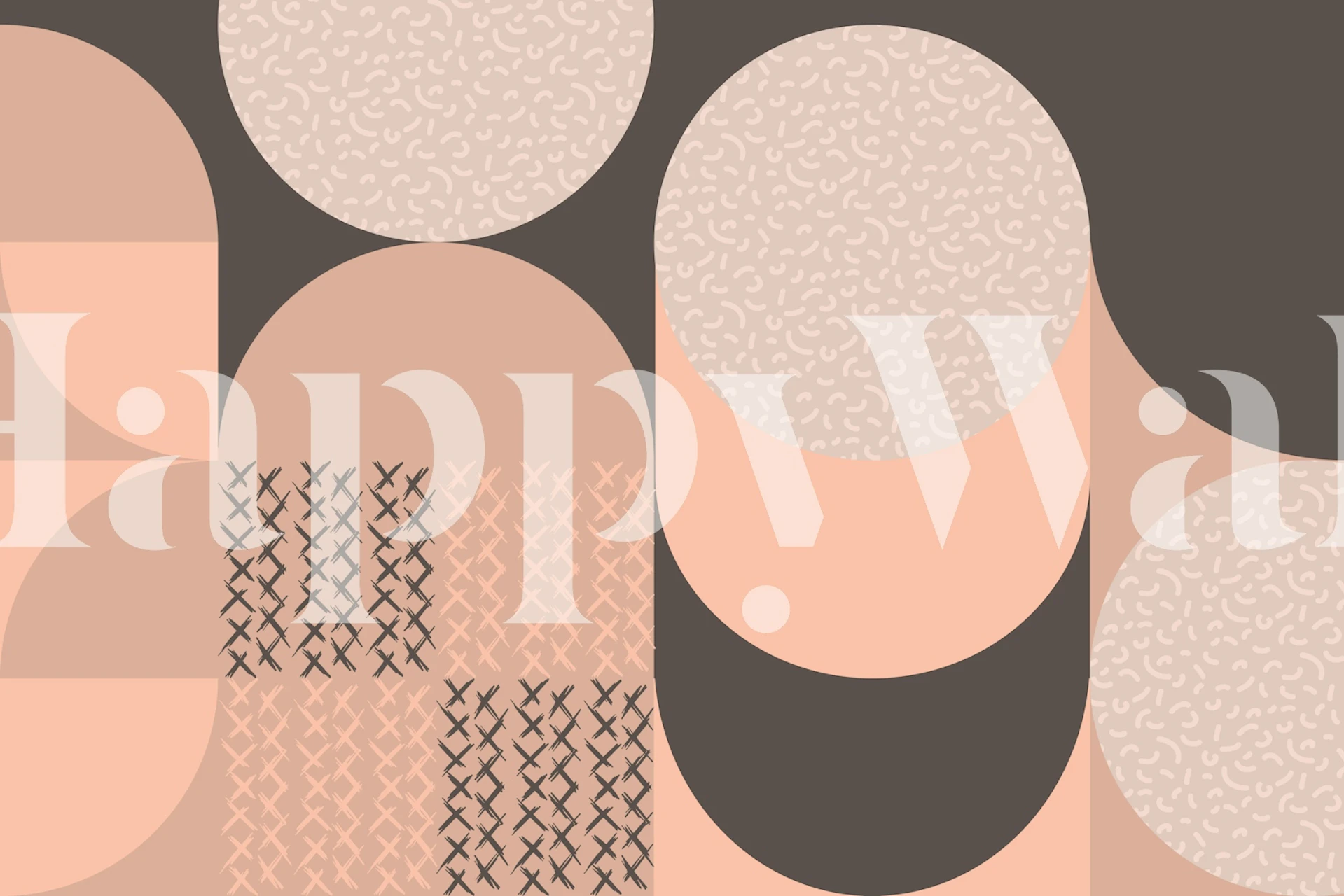 70s Retro Pattern Circle Geo in einem Raum