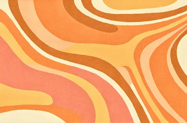 Retro Boho Color Block Forms Tangerine Coral