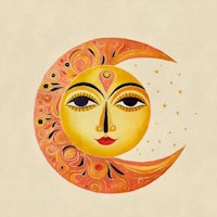 Sun And Moon Whimsy Face tapete