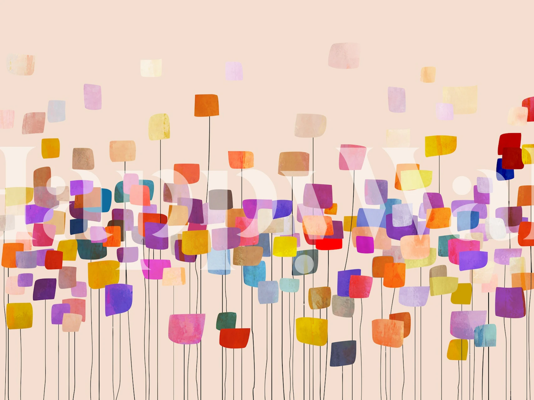 Bunte My flowery garden in einem Raum