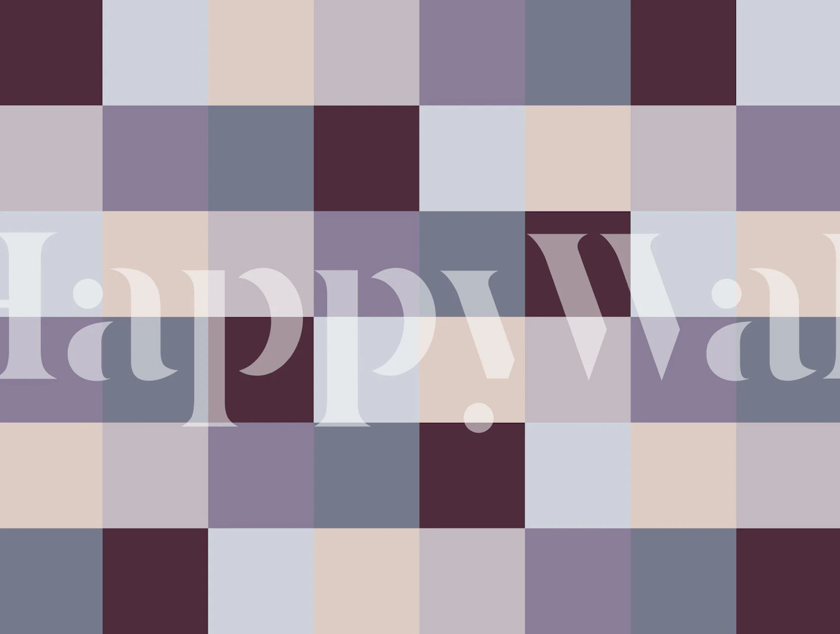 Modern checkered pattern wallpaper with purple and cream squares