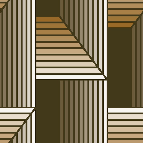 Vintage rectangles geometry large - brown