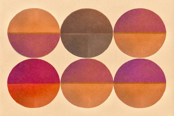 Simple Symmetry Circles Orange Pink