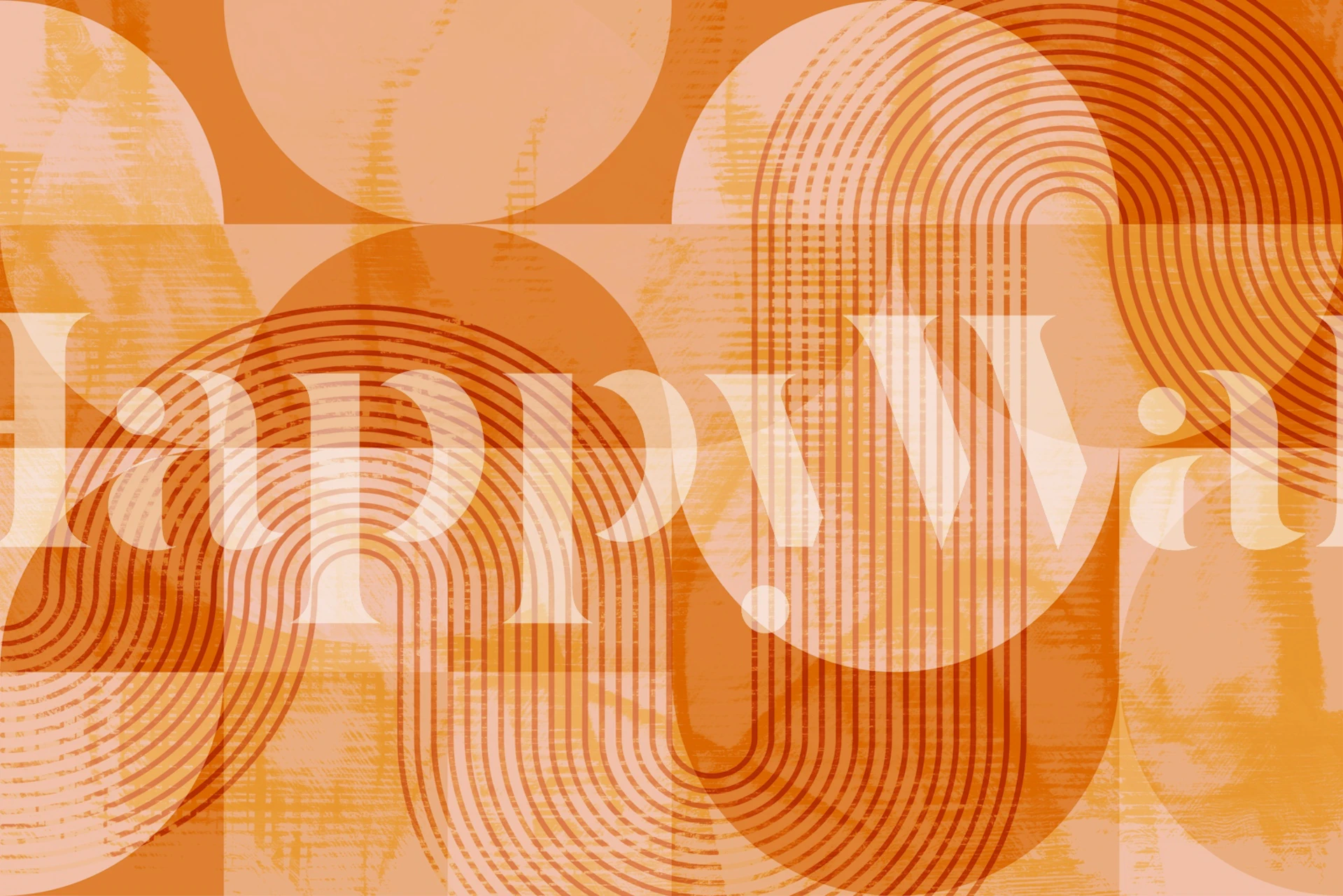 Seventies Geo Grunge Tapete in einem Raum