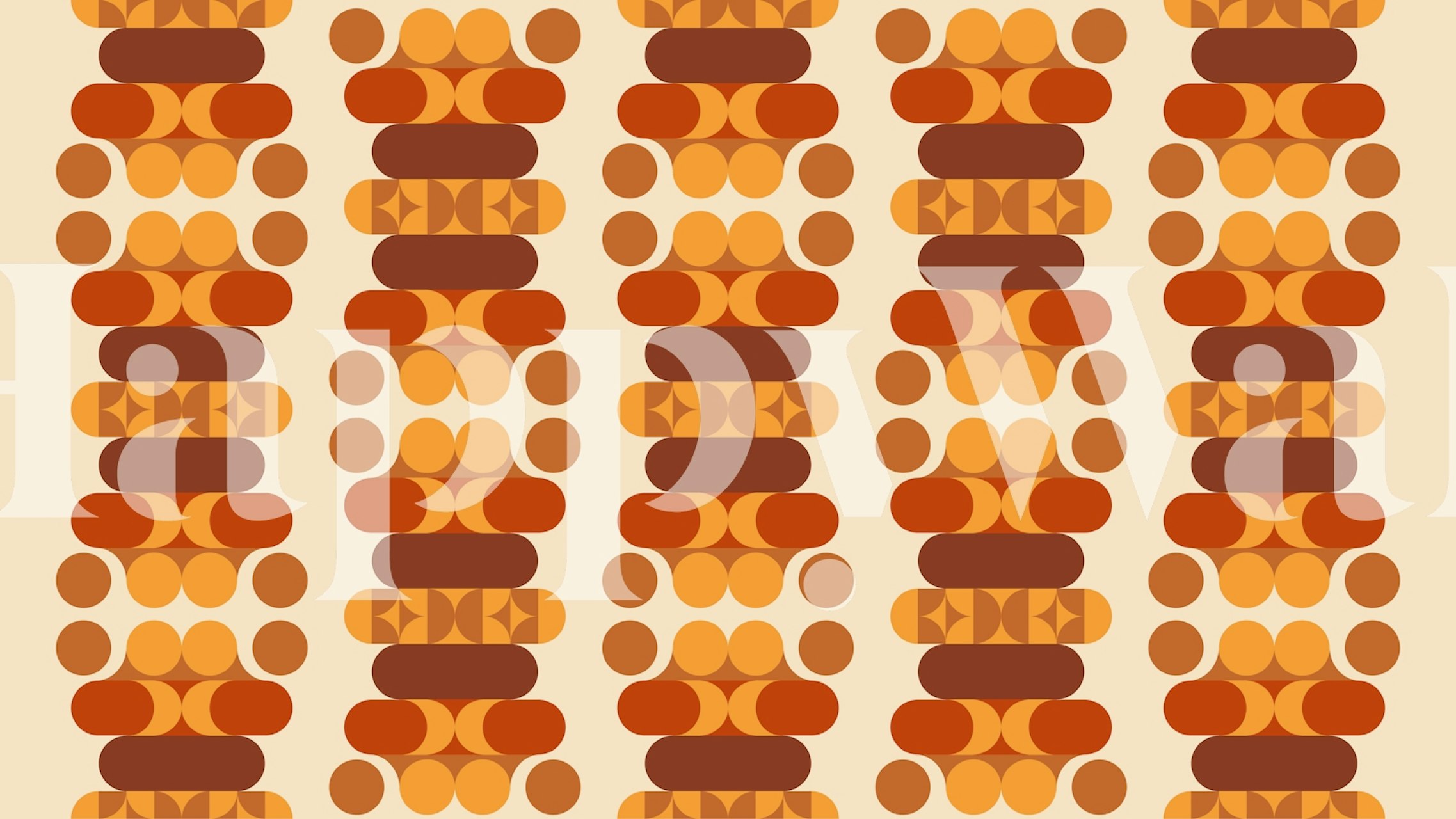 Tapeta Funky Seventies Pattern v místnosti