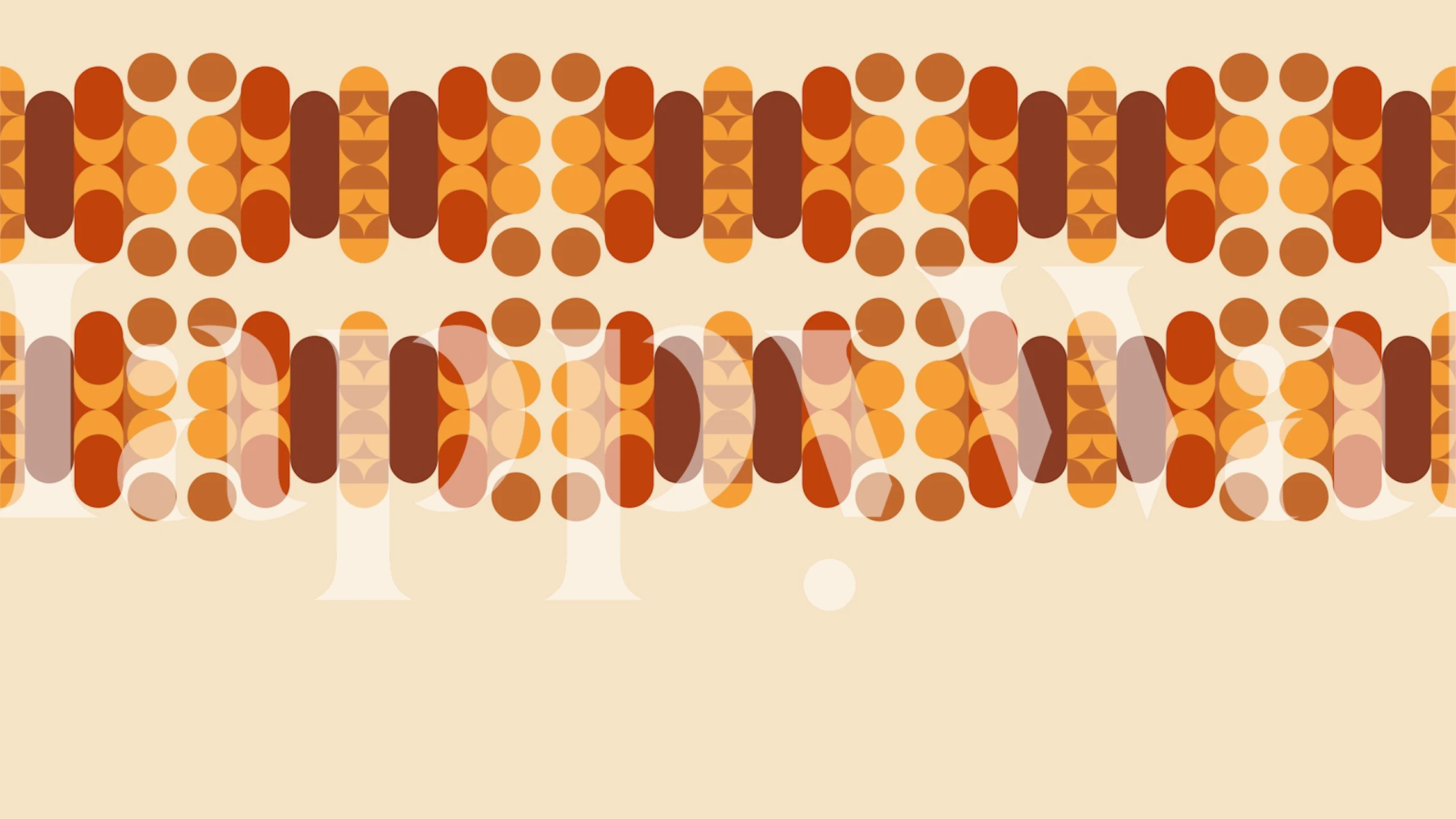 Geometric orange and brown pattern wallpaper