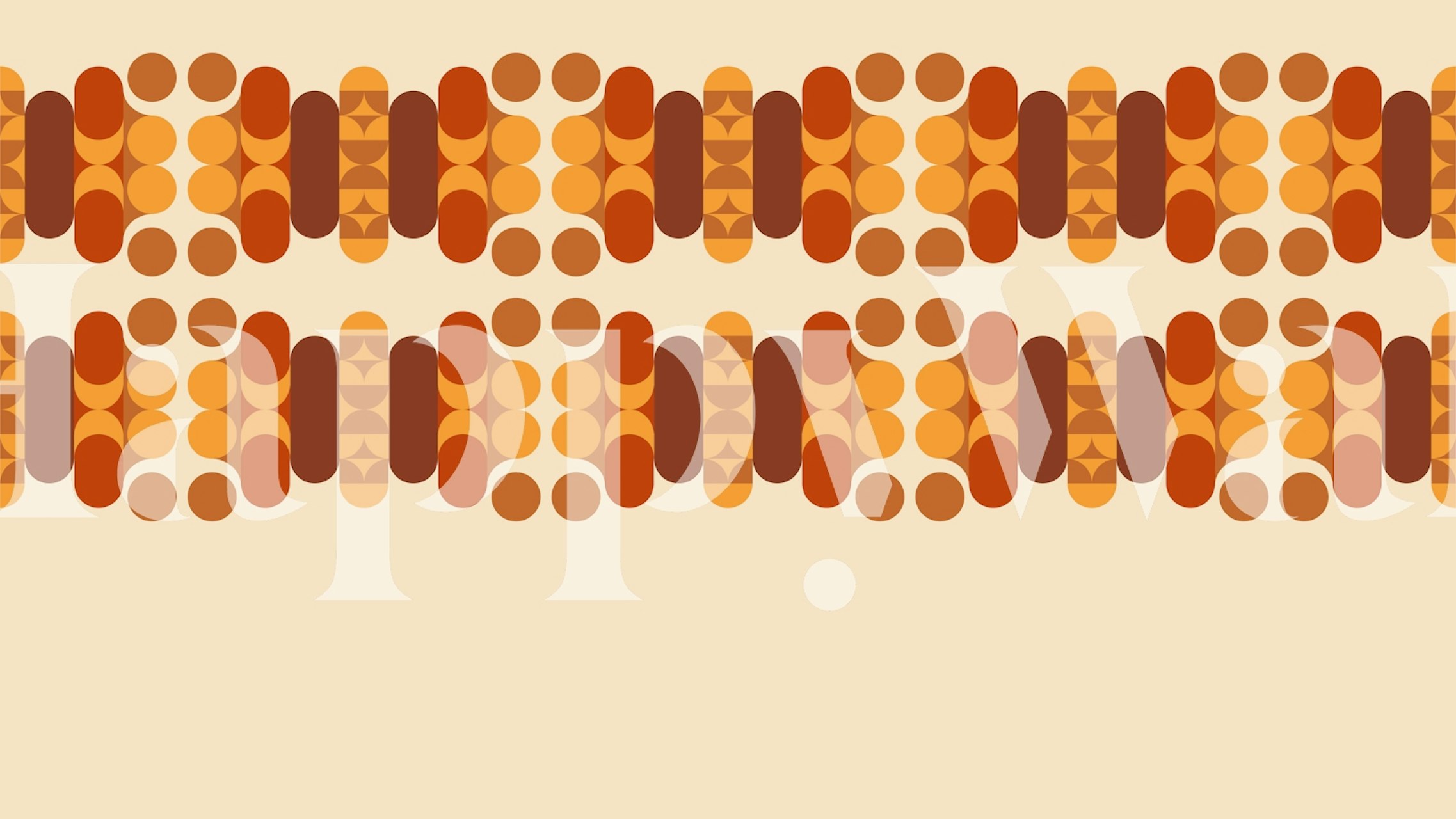 Geometric orange and brown pattern wallpaper