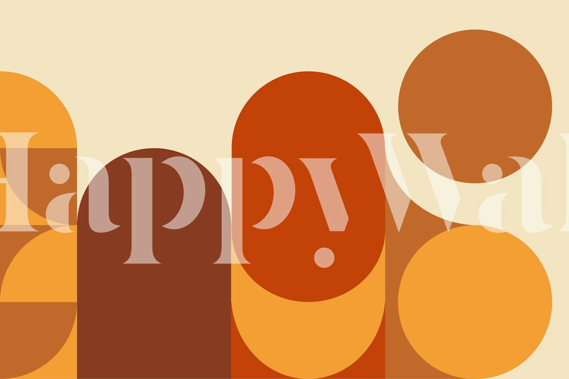 Large Retro Seventies Circles tapet i et rom