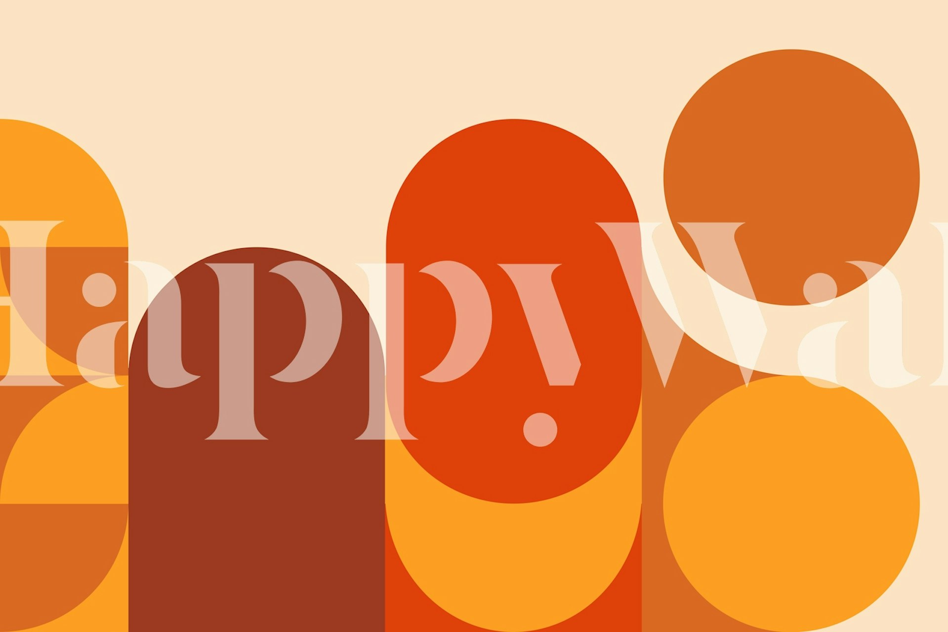 Large Retro Seventies Circles tapeta u sobi