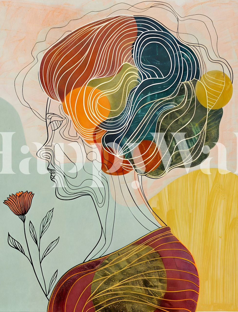 Contours of Woman 9 wallpaper design displayed