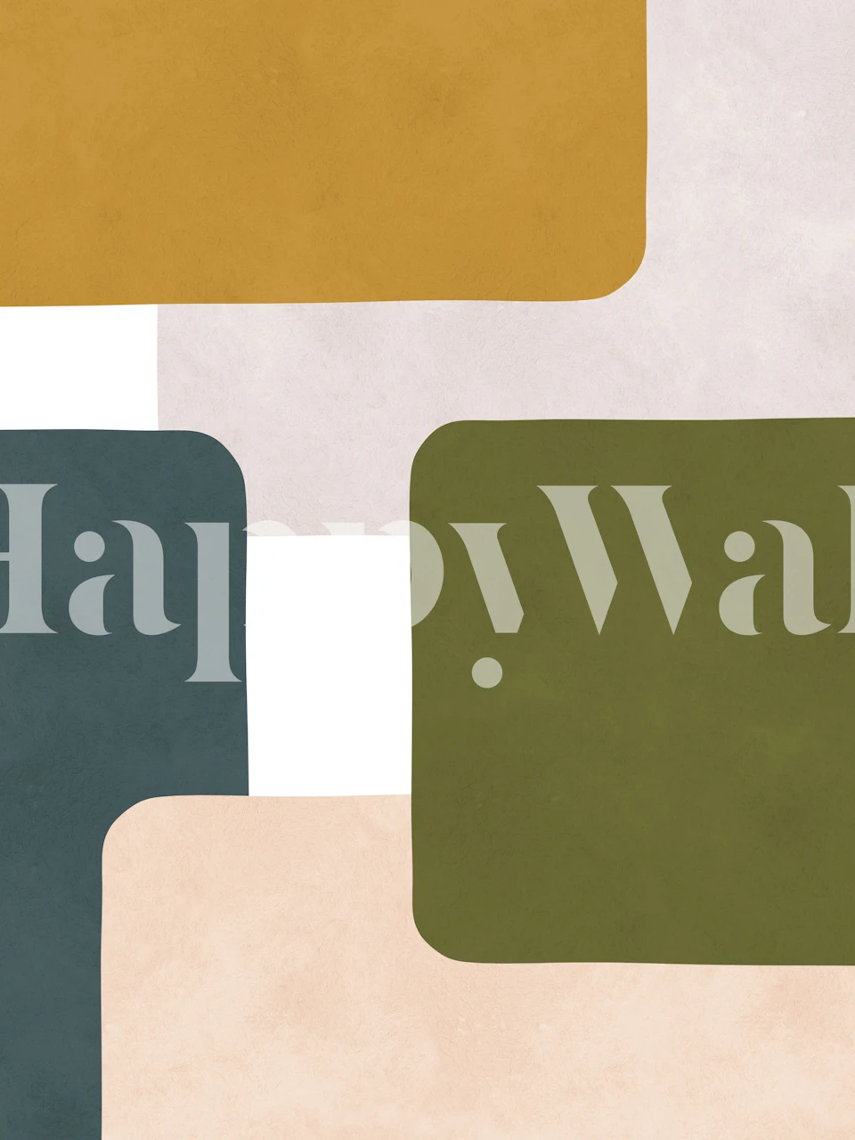 Expressive curved shapes wallpaper displayed in a room