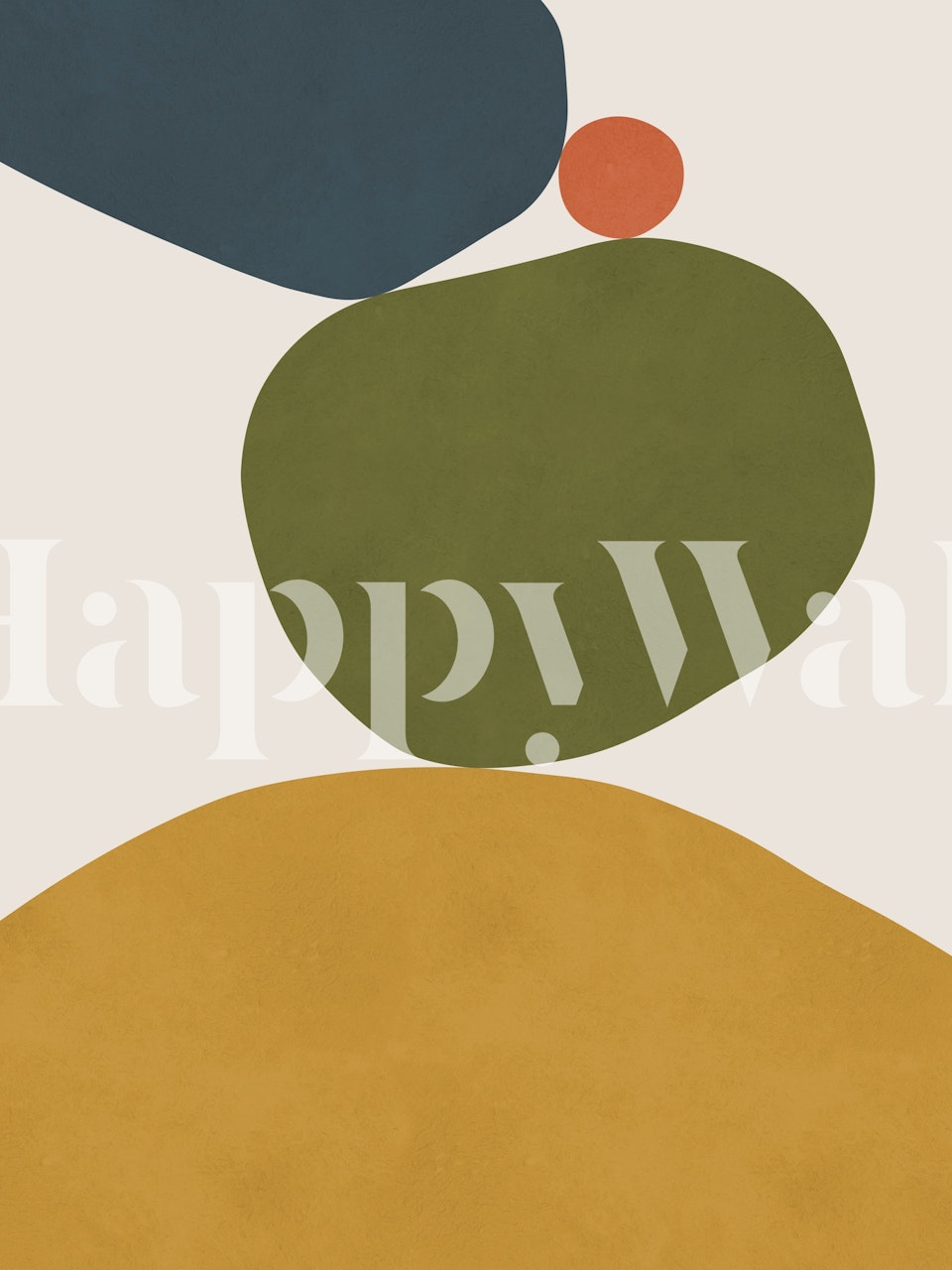 Zidna dekoracija Expressive curved shapes u sobi