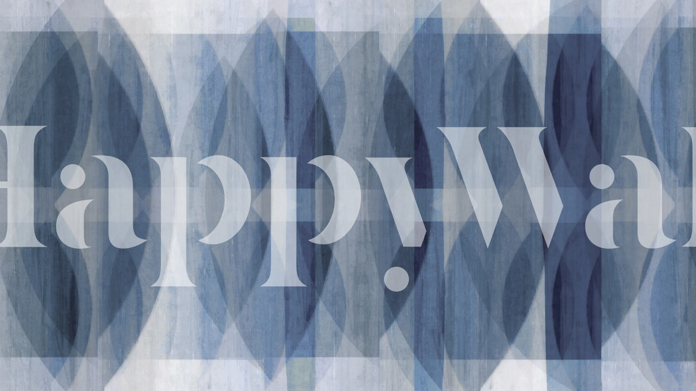 Blue geometric shapes in layered design wallpaper