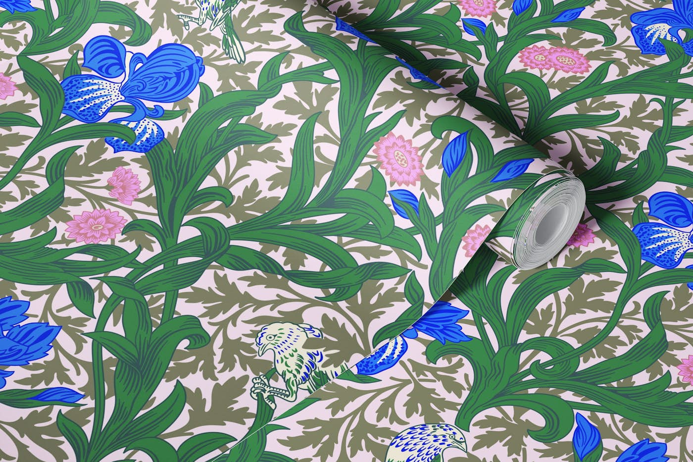 Victorian Irises pattern 12 wallpaper roll