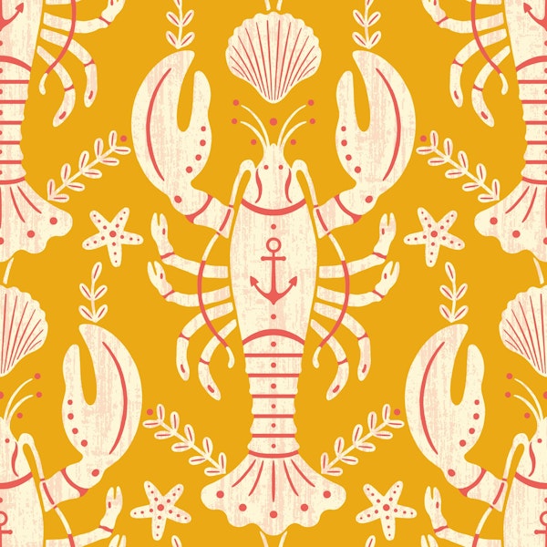 Yellow Lobster with Anchor - Large