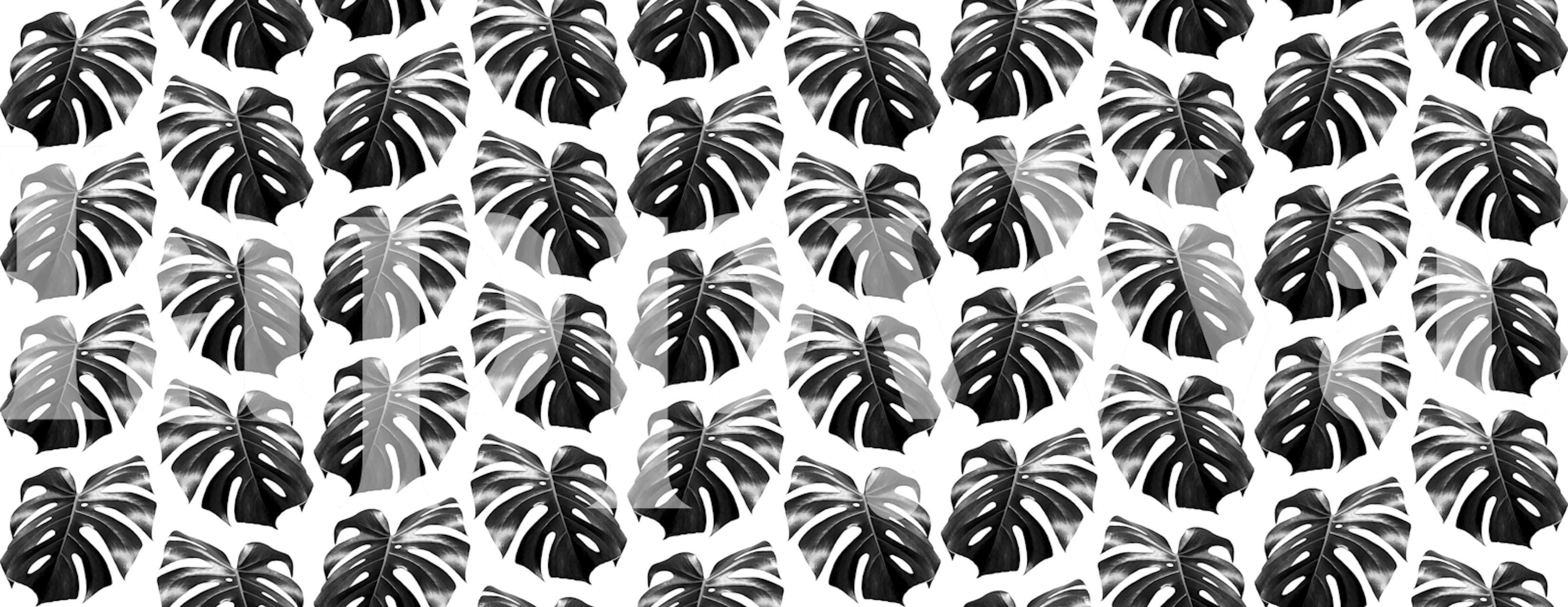 Tropical pattern behang weergegeven in een kamer