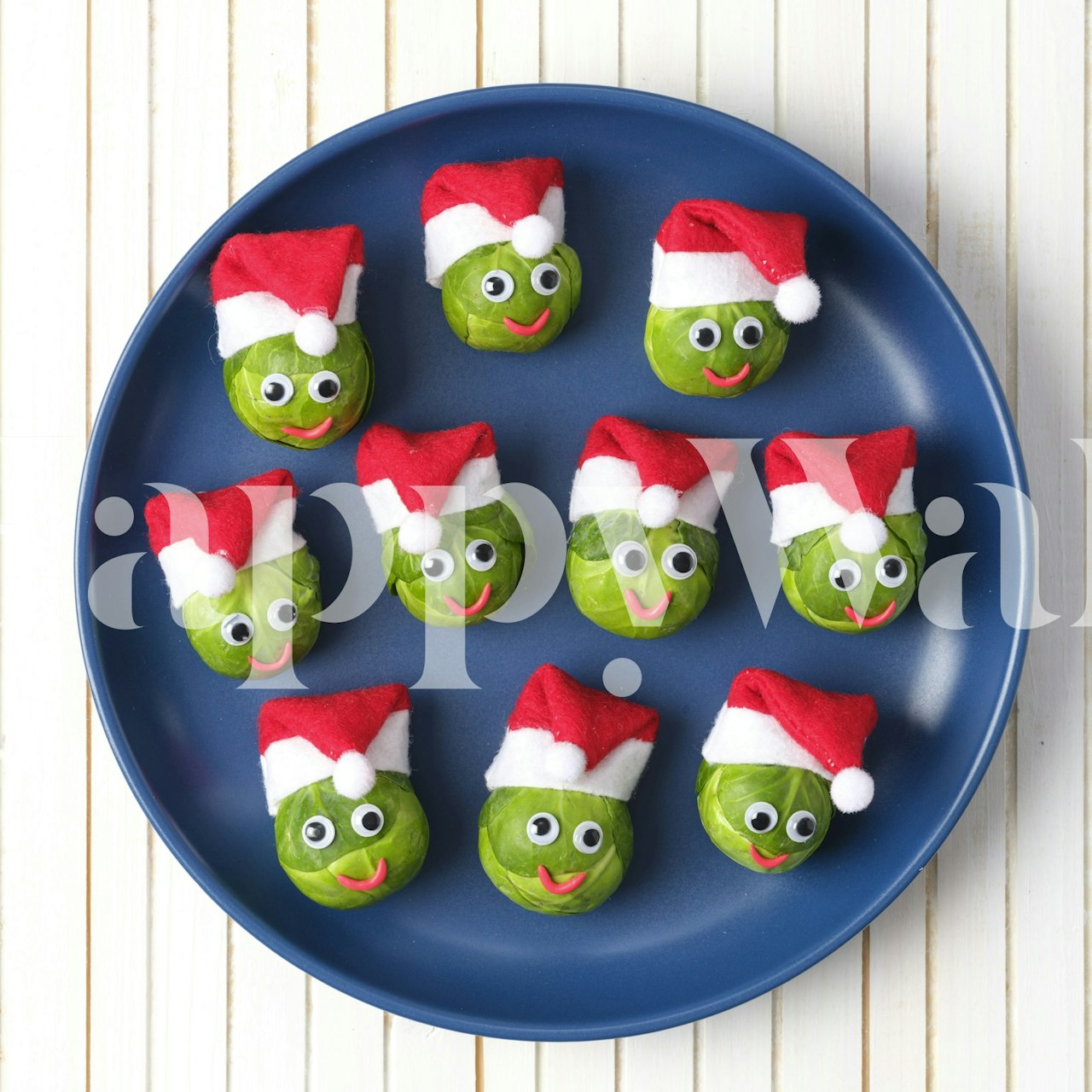 Festive sprouts wallpaper in a cheerful room