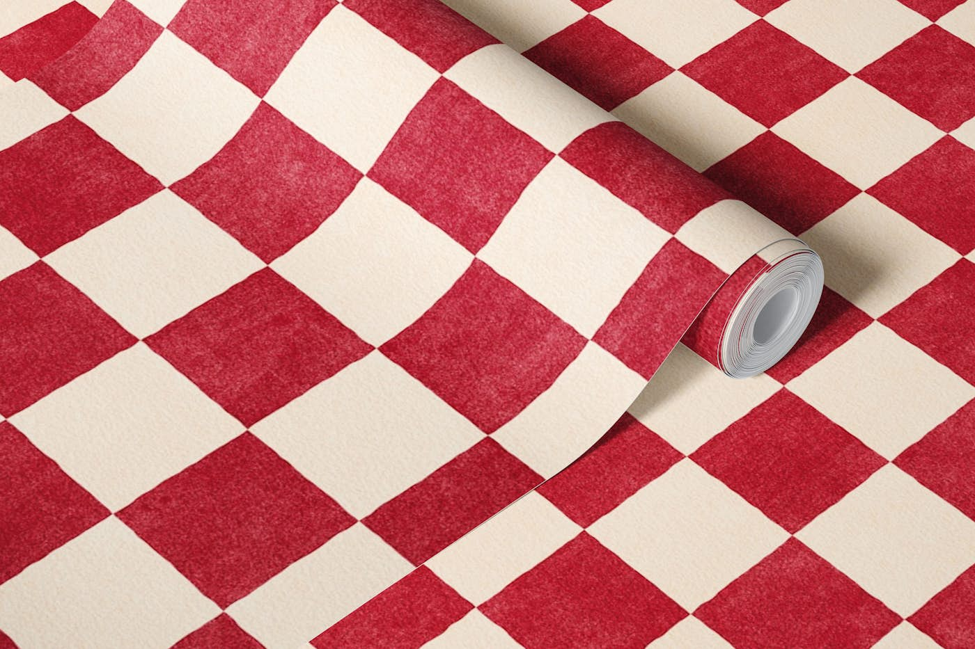 CHECKER - 001 - Tomato wallpaper roll