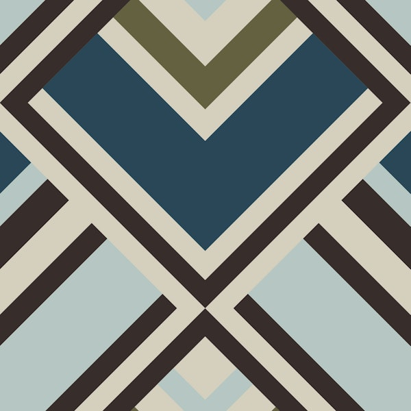 Retro diamond graphic teal