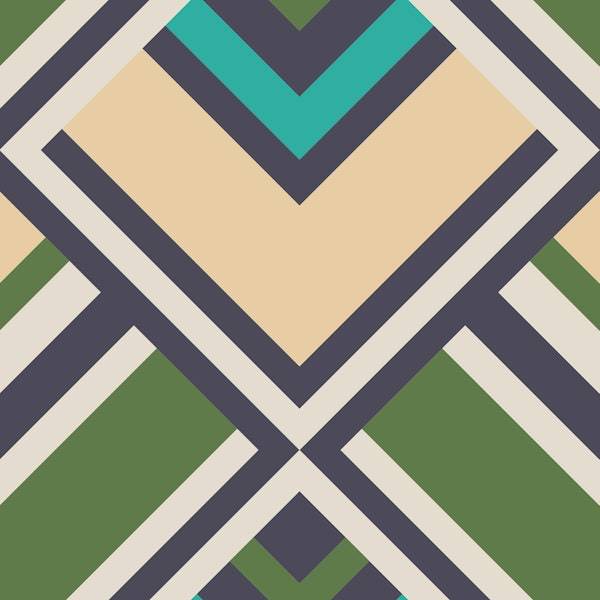 Retro diamond graphic green