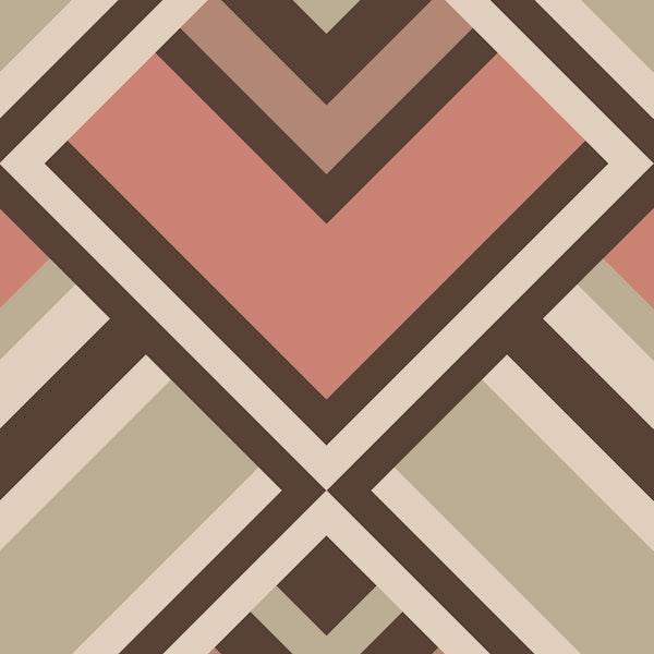 Retro diamond graphic rosewood beige