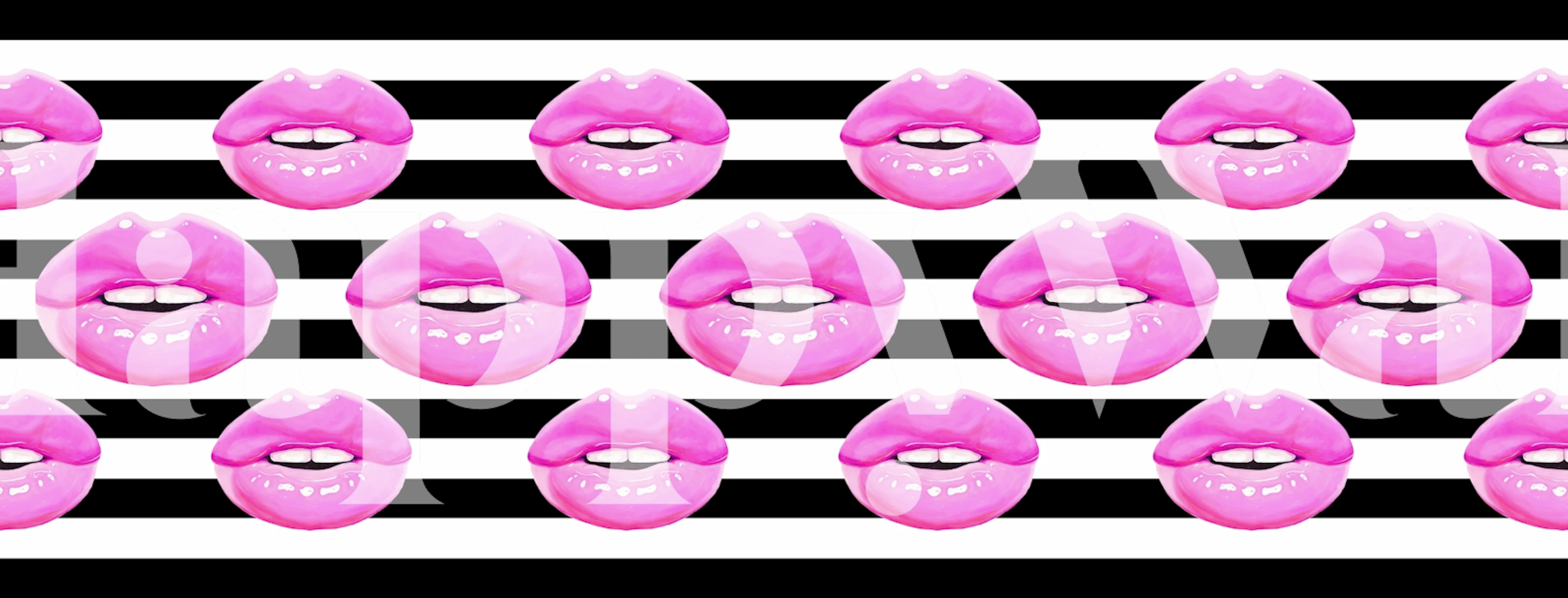 Carta da parati Pink lips in una stanza elegante