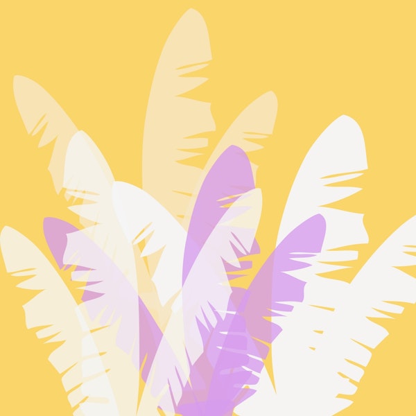 Exotic Leaves on Yellow