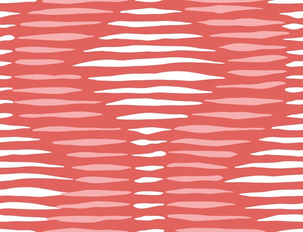 Boho ogee stripes - vibrant coral