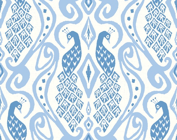 Ikat style Peacock - blue