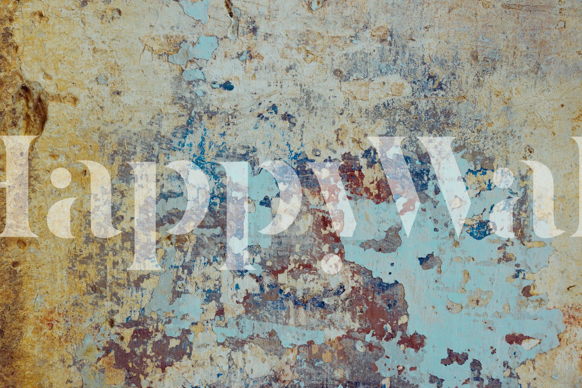 Weathered texture wallpaper in room display