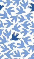 Papercut birds - blue wallpaper
