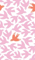Papercut birds - pink wallpaper