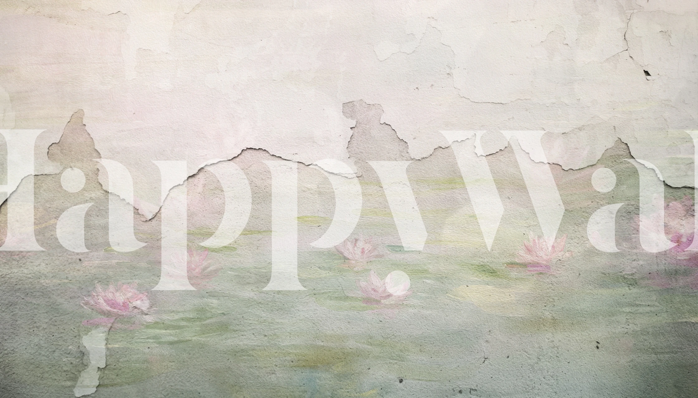 Watercolor floral pattern with pink lilies on a soft background wallpaper