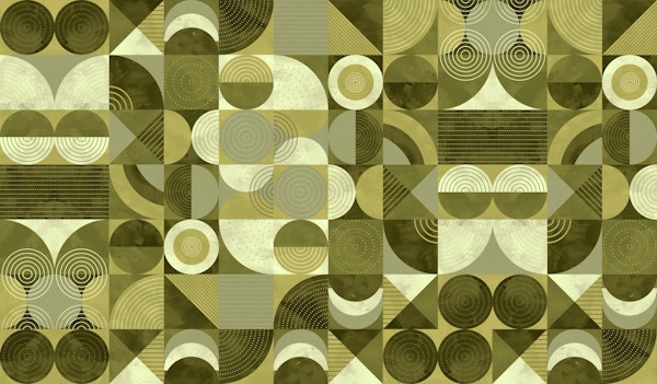 Groovy Green Retro Abstract Geo