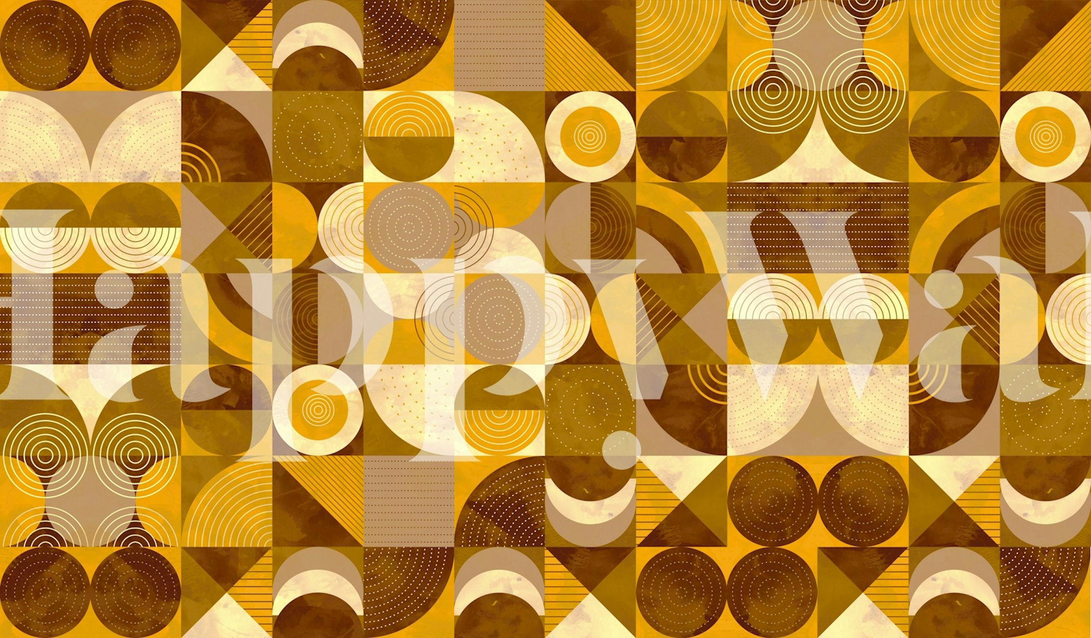 Geometric shapes in brown tones wallpaper