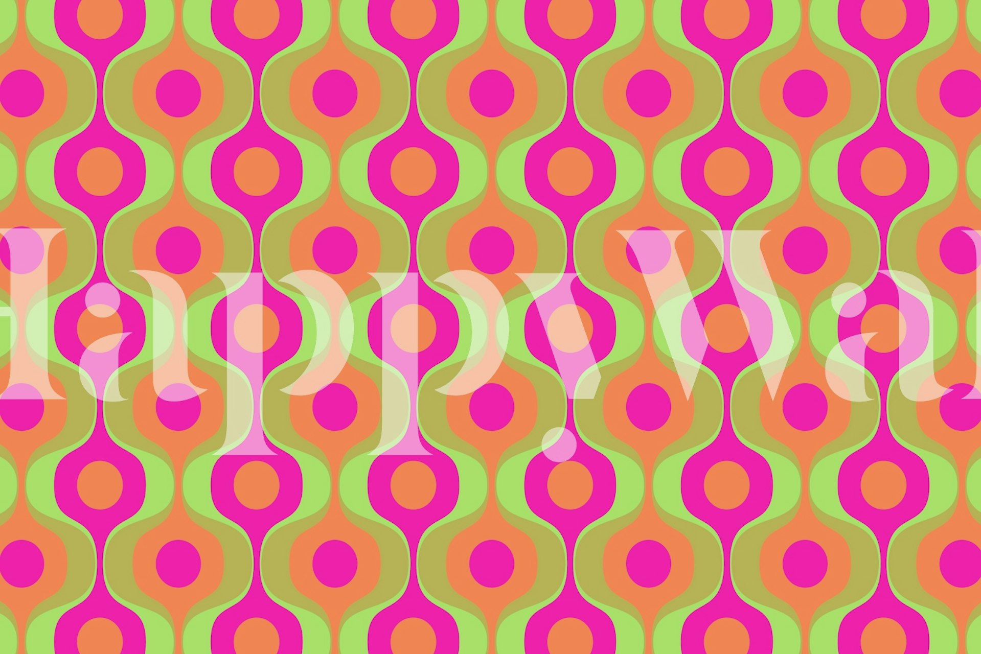 Carta da parati Vivid Retro Abstract Geo Wave Pattern in una stanza