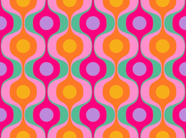 Vivid Retro Abstract Geo Wave Pattern